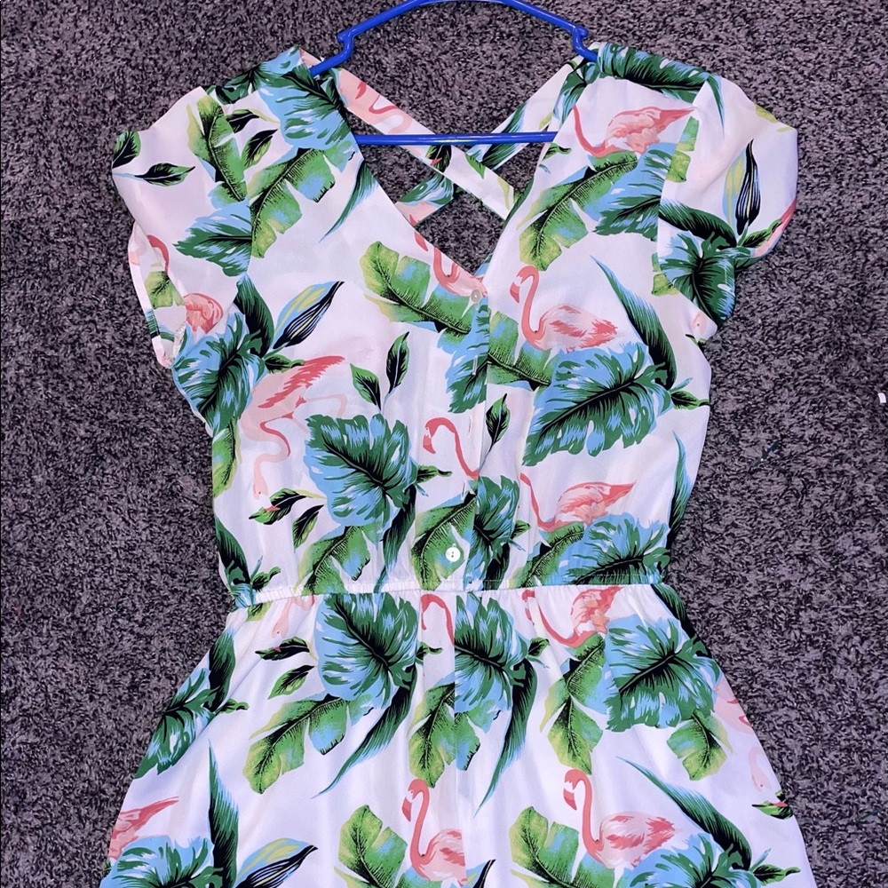 Flamingo floral jumper size large